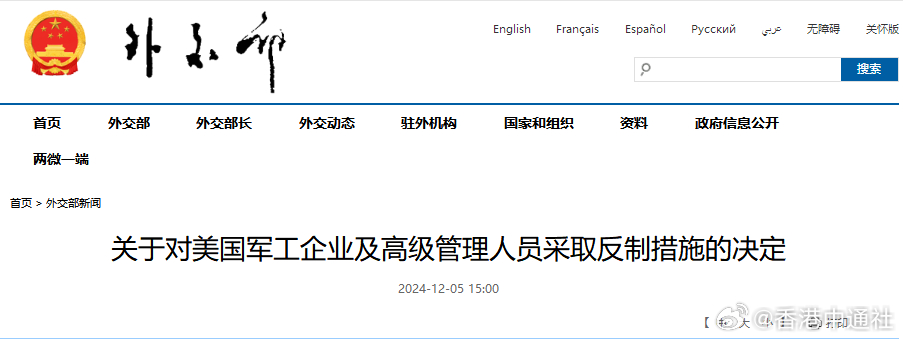 中方反制措施针对七家美国军工企业及高管，背景、影响与前景展望_词语解释